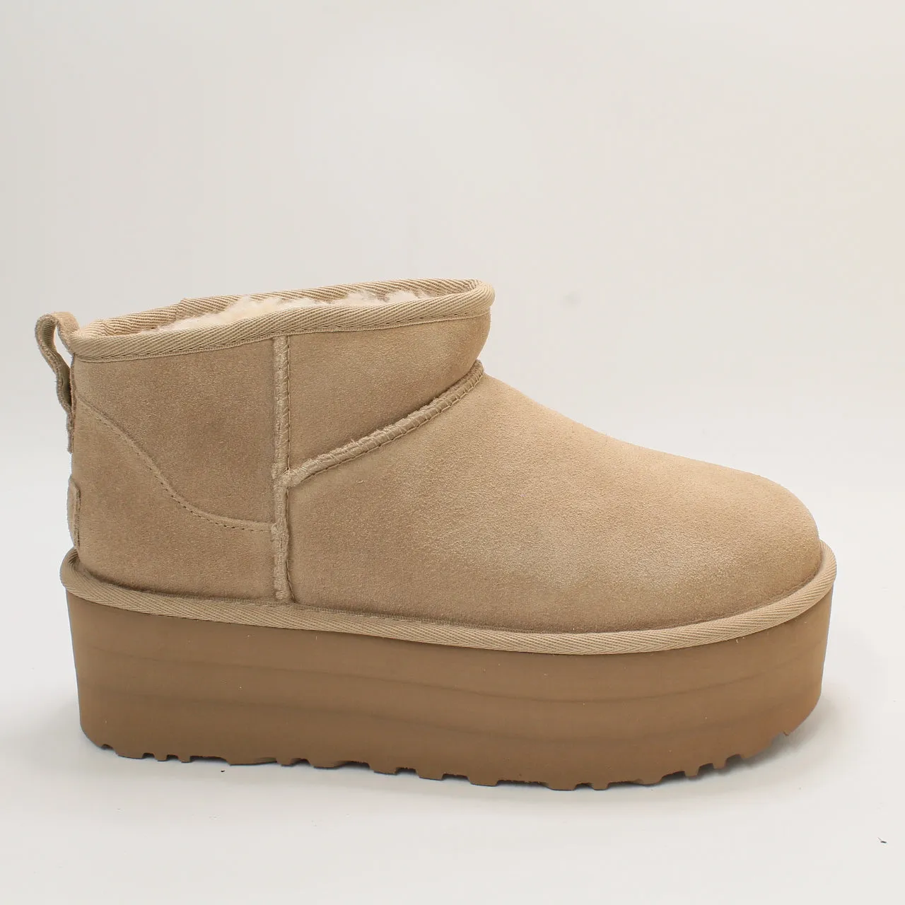 Womens UGG Classic Ultra Mini Platform Sand Suede