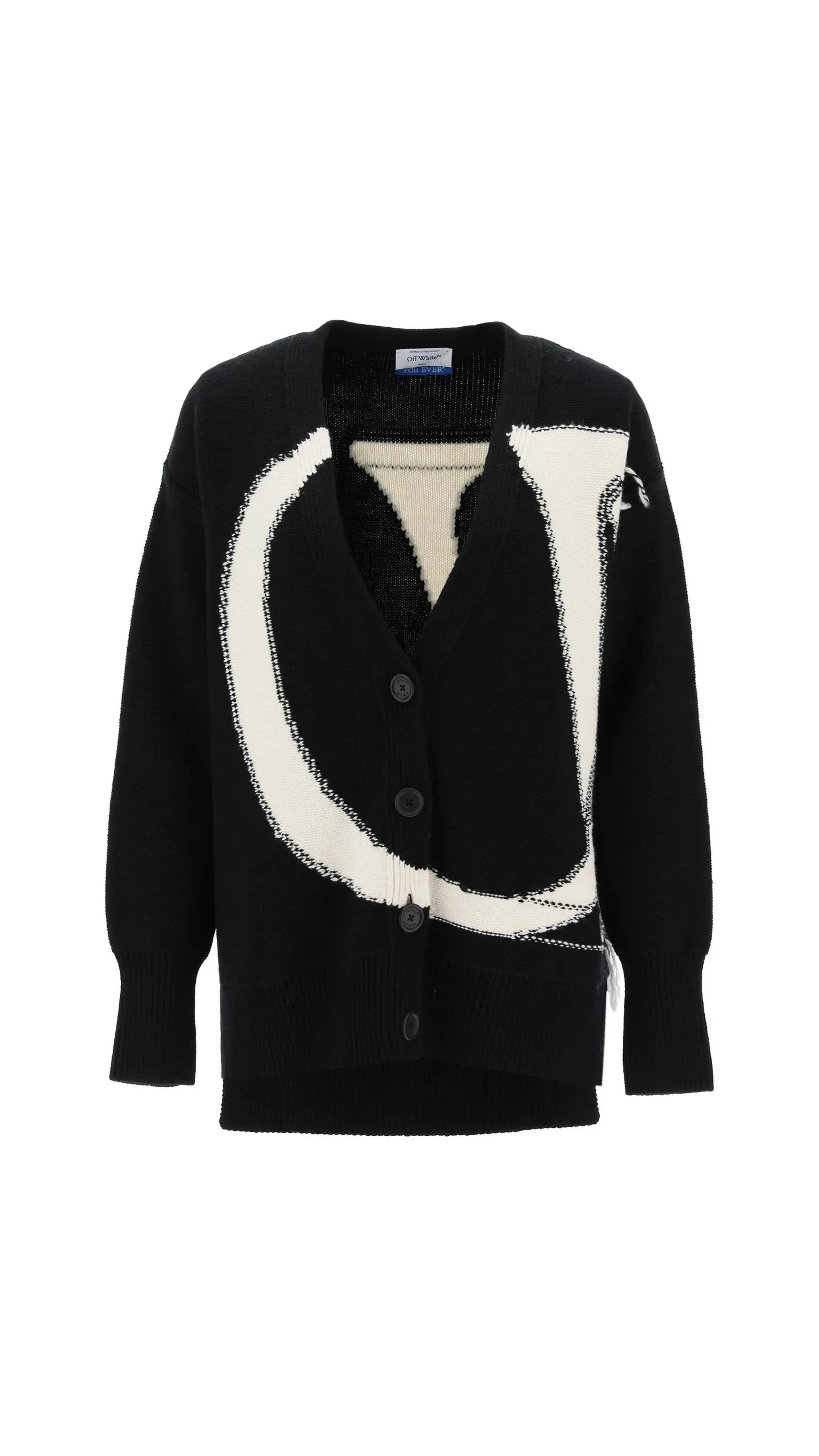 Wool Cardigan With Logo - Black