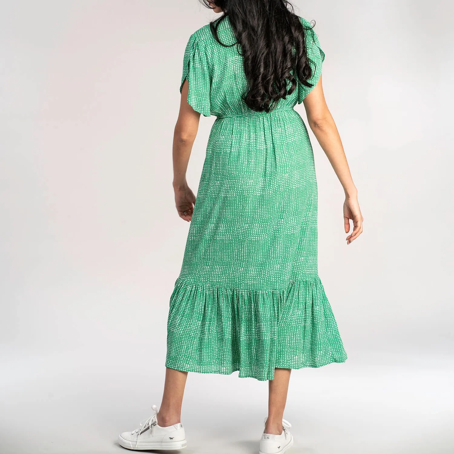 Wrap Spot Dress - Green